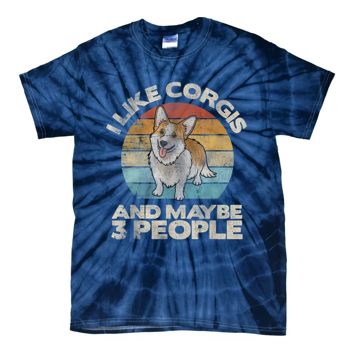 Funny Corgi Dog Dog Lover Corgis 3 People Corgi Tie-Dye T-Shirt