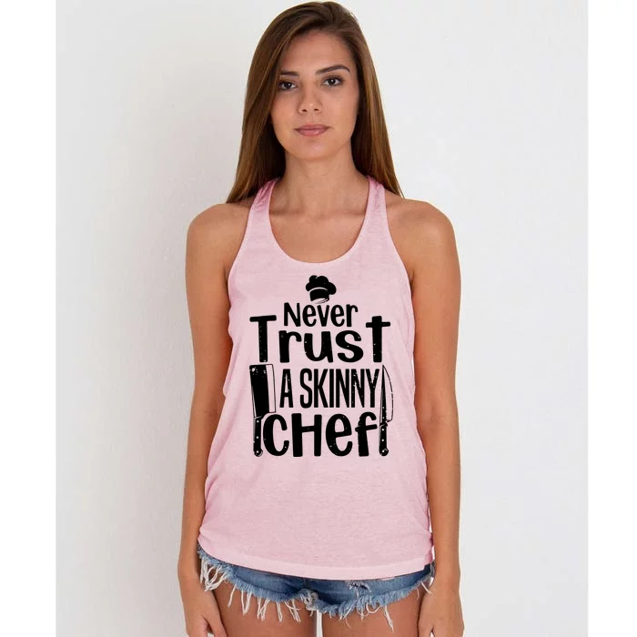 Funny Chef Design For Men Women Culinary Chef Cook Cooking Women's Knotted Racerback Tank