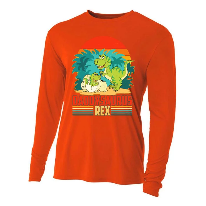 Funny Cute Daddysaurus Rex Cooling Performance Long Sleeve Crew