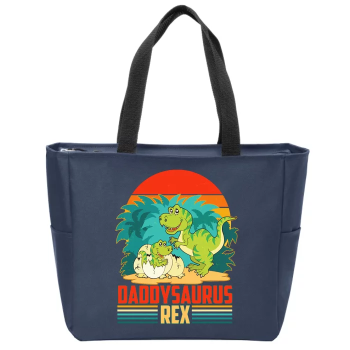 Funny Cute Daddysaurus Rex Zip Tote Bag