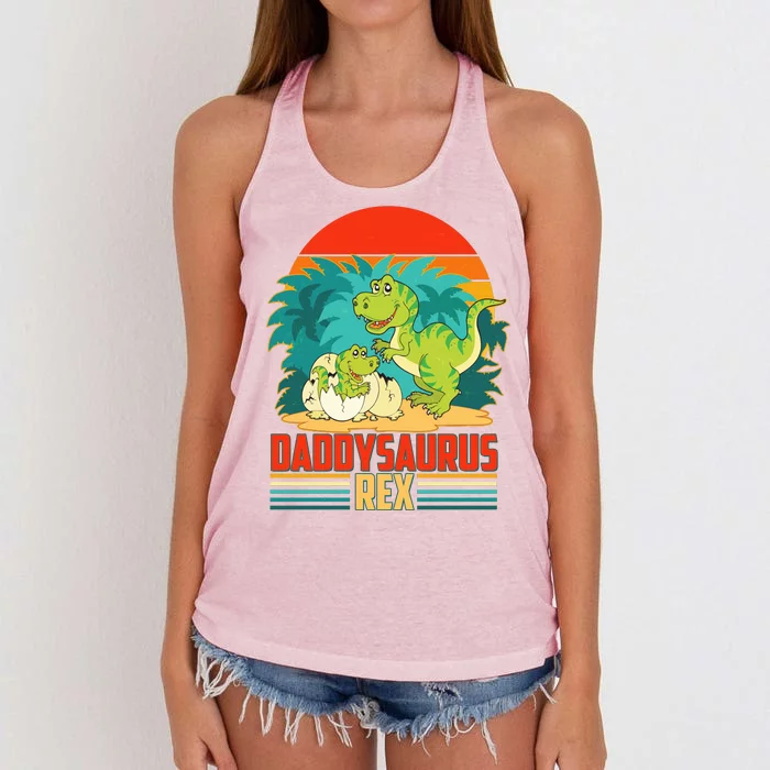 Funny Cute Daddysaurus Rex Women's Knotted Racerback Tank