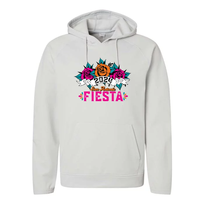 Funny Cinco De Mayo Fiesta San Antonio 2024 LetS Fiesta Performance Fleece Hoodie