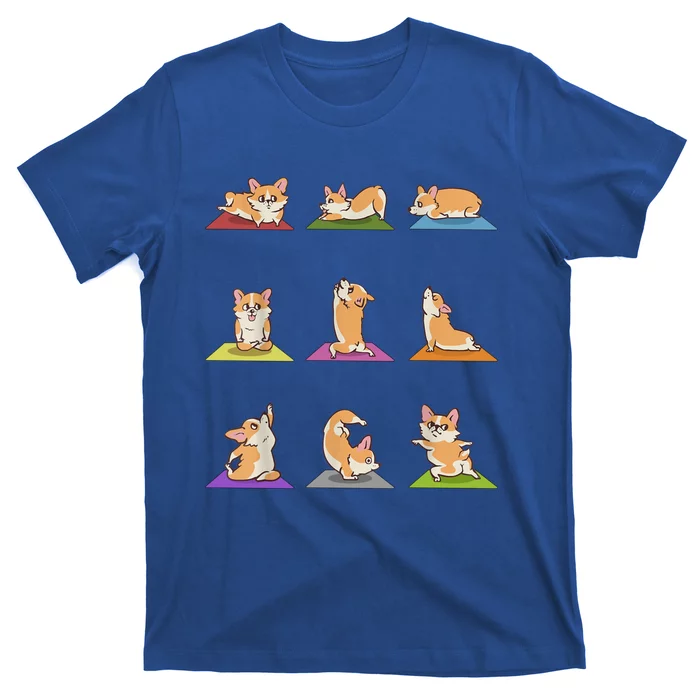 Funny Corgi Dogs Yoga Asana Poses Meditation Lovers Masters Gift T-Shirt