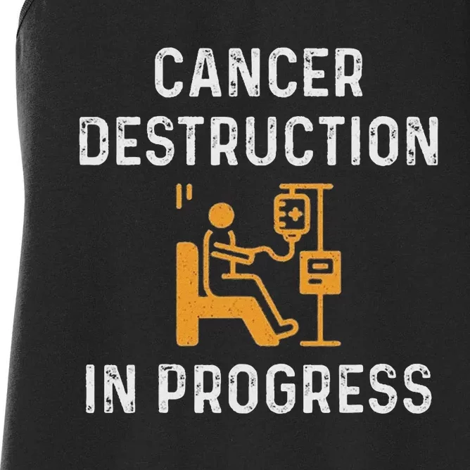 Fighting Cancer Destruction In Progress Women's Racerback Tank