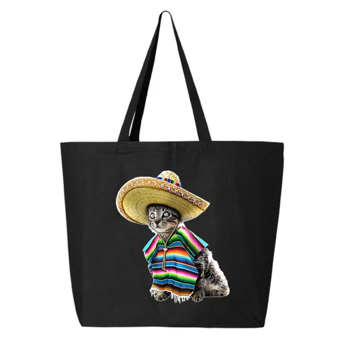 Funny Cinco De Mayo Cat Sombrero Poncho Party Gift 25L Jumbo Tote