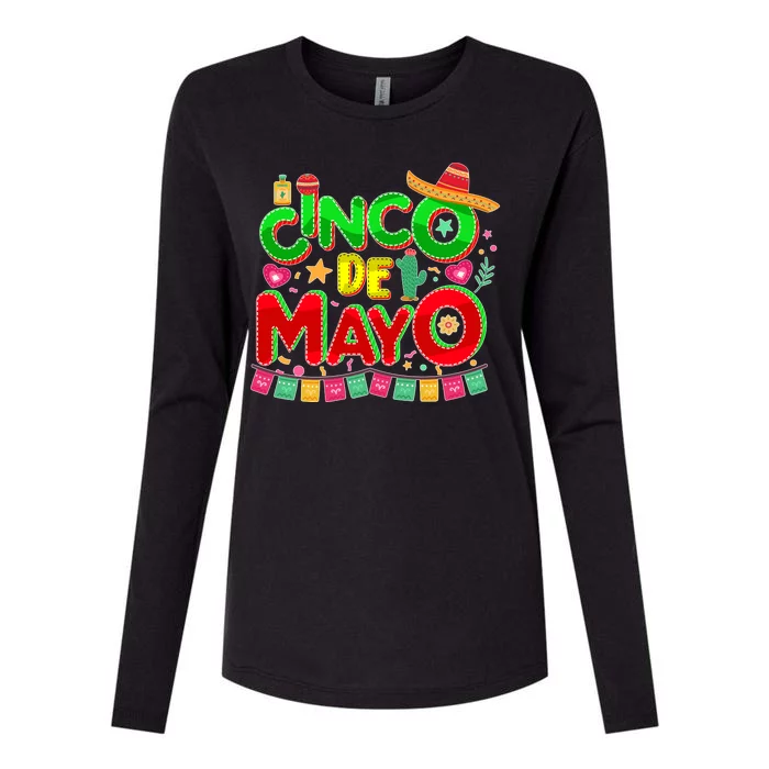 Festive Cinco De Mayo Womens Cotton Relaxed Long Sleeve T-Shirt