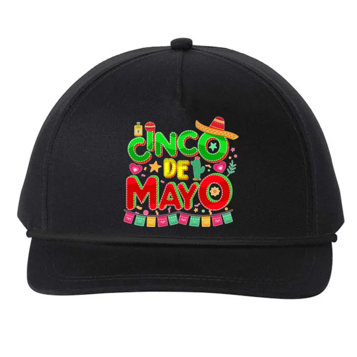 Festive Cinco De Mayo Snapback Five-Panel Rope Hat