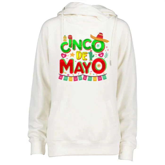 Festive Cinco De Mayo Womens Funnel Neck Pullover Hood