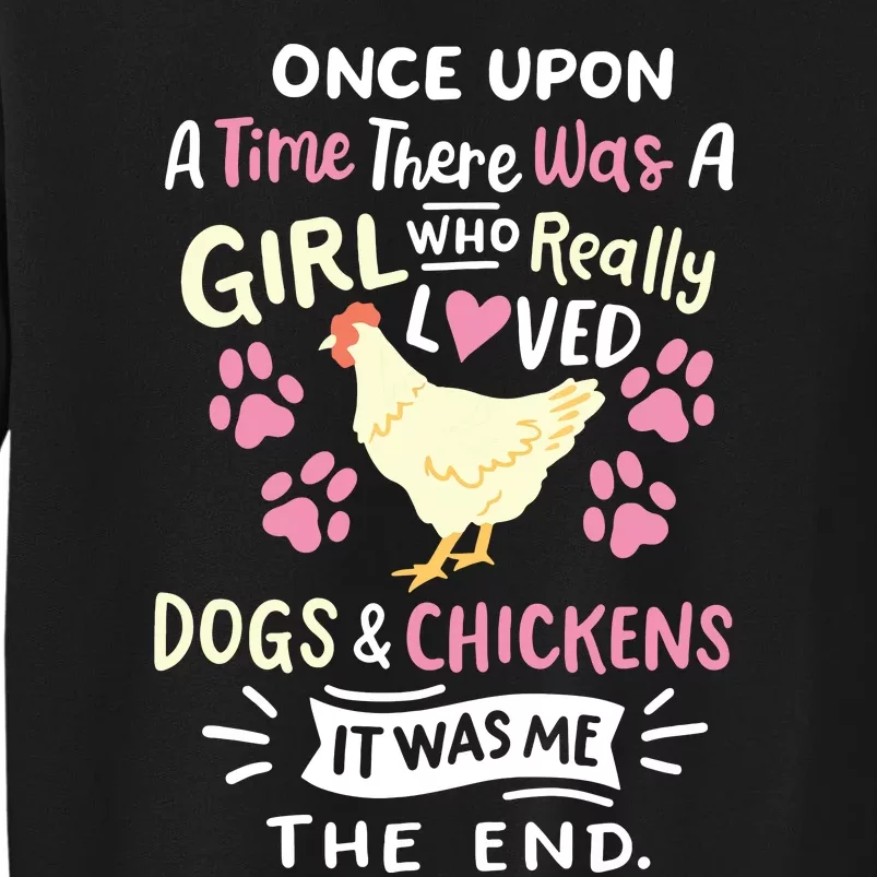 Funny Chicken Dog Lover For Women Girl Farmer Tall Sweatshirt