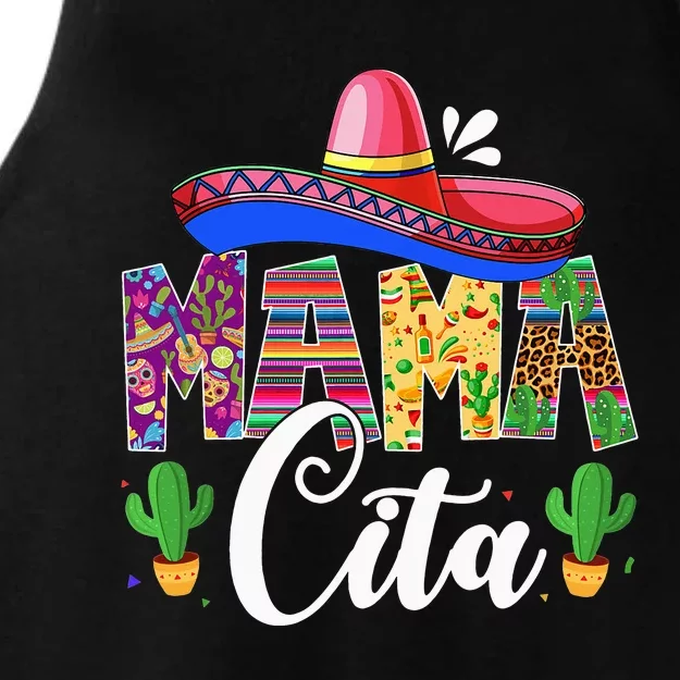 Funny Cinco De Mayo Mamacita Festival Leopard Lover Ladies Tri-Blend Wicking Tank