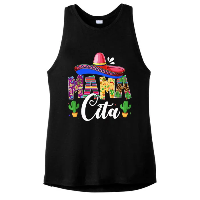 Funny Cinco De Mayo Mamacita Festival Leopard Lover Ladies Tri-Blend Wicking Tank