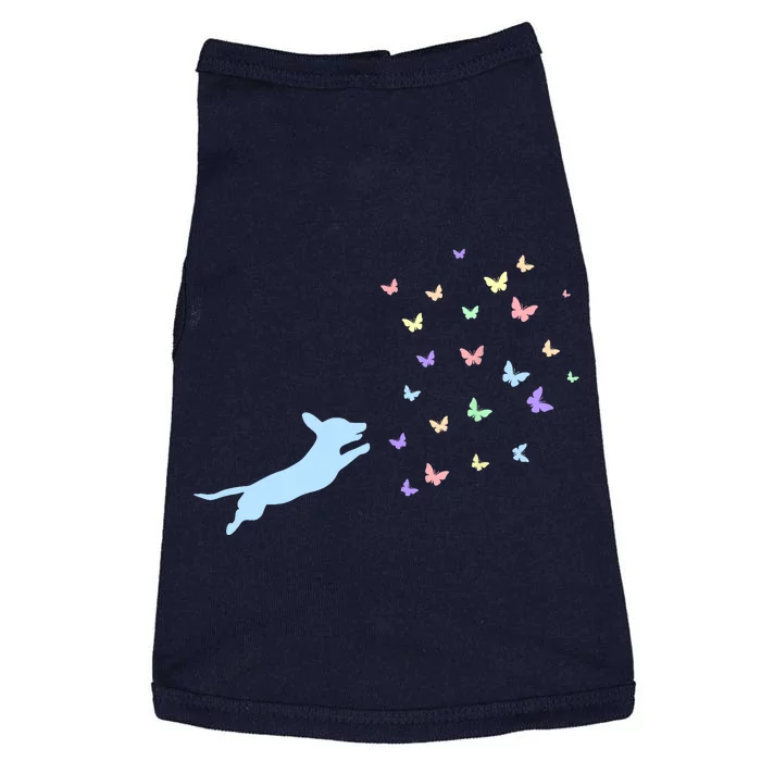 Funny Cute Dachshund Chasing Butterflies Gift Doggie Tank