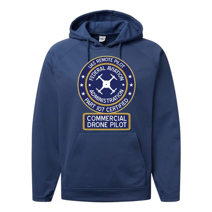 Faa Commercial Drone Pilot Gift Performance Fleece Hoodie