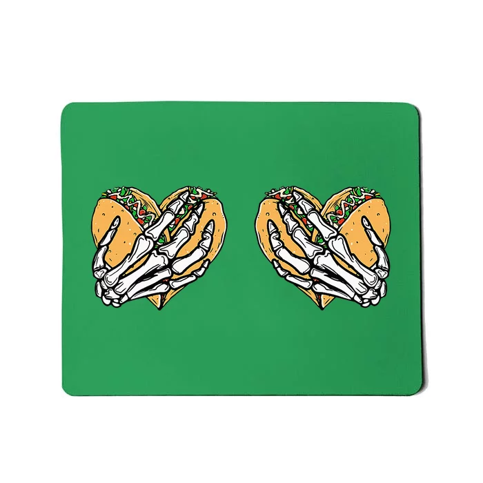 Funny Cinco De Mayo Taco Boobs Skull hands Mousepad