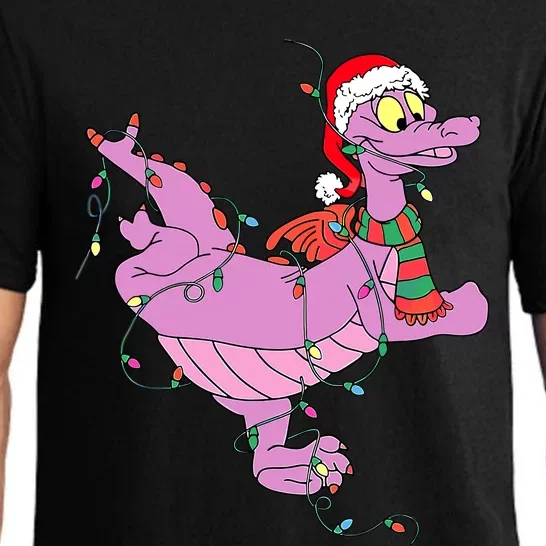 Funny Cute Dragon Figment Lights Christmas Pajama Set