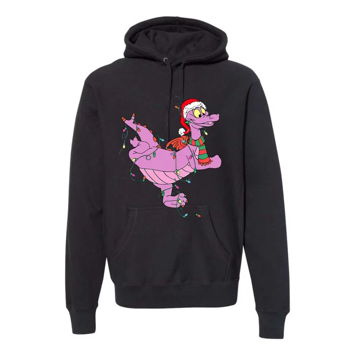 Funny Cute Dragon Figment Lights Christmas Premium Hoodie