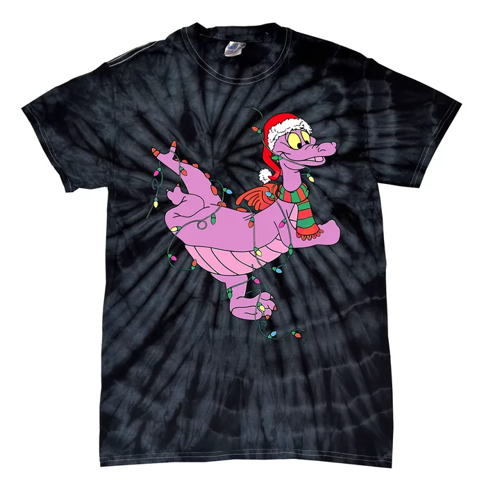 Funny Cute Dragon Figment Lights Christmas Tie-Dye T-Shirt