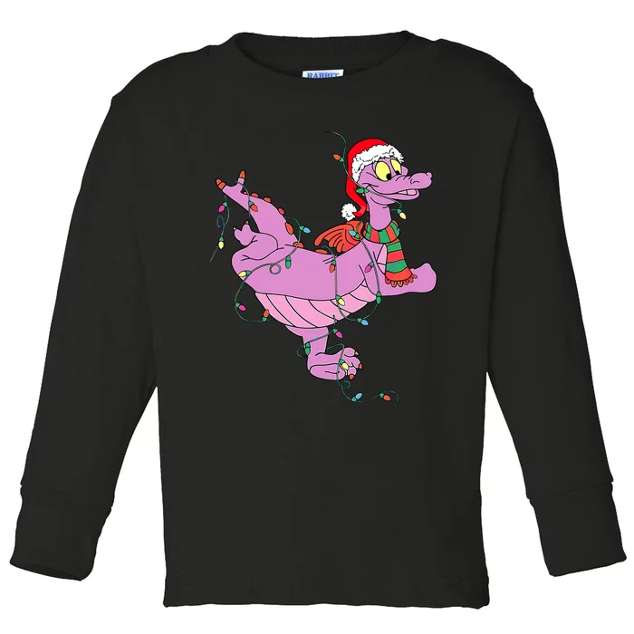 Funny Cute Dragon Figment Lights Christmas Toddler Long Sleeve Shirt