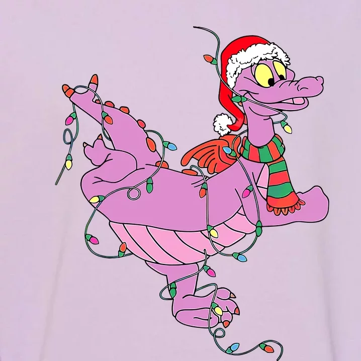 Funny Cute Dragon Figment Lights Christmas Garment-Dyed Sweatshirt