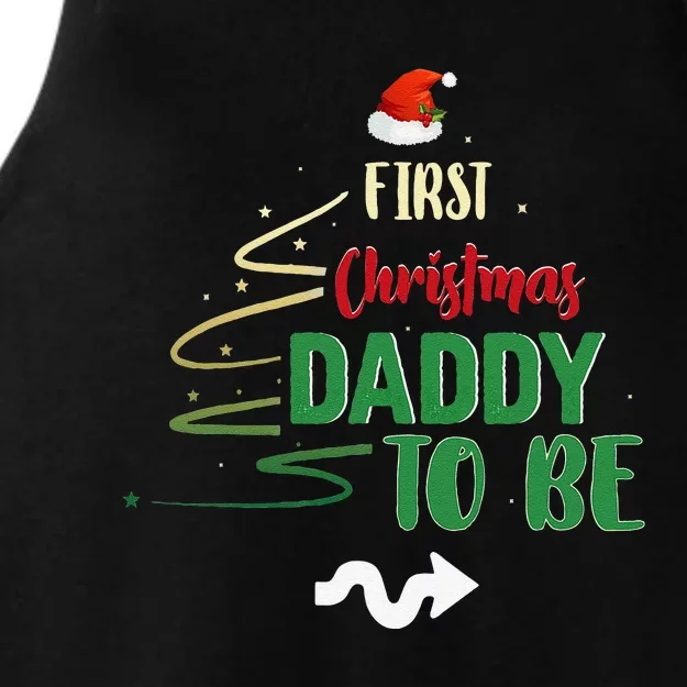 First Christmas Daddy To Be Pregnancy Announcement Gifts Funny Ladies Tri-Blend Wicking Tank