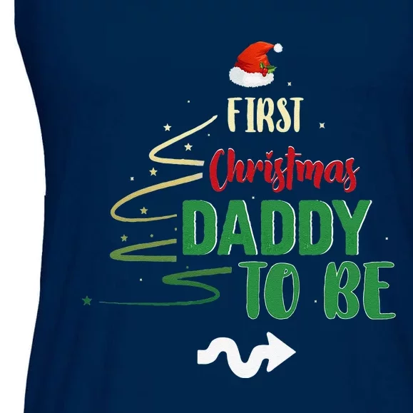 First Christmas Daddy To Be Pregnancy Announcement Gifts Funny Ladies Essential Flowy Tank