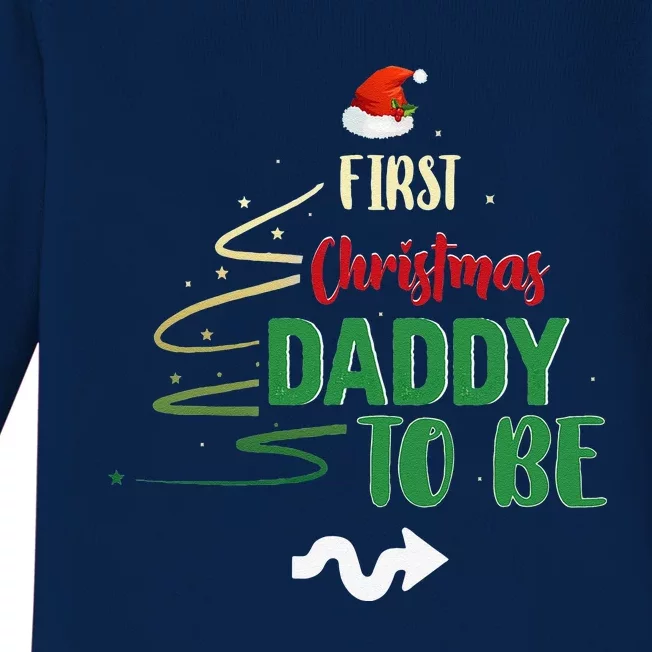 First Christmas Daddy To Be Pregnancy Announcement Gifts Funny Baby Long Sleeve Bodysuit