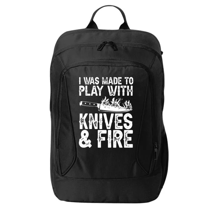 Funny Chef Design For Men Women Knives Play Cooking Lovers City Backpack