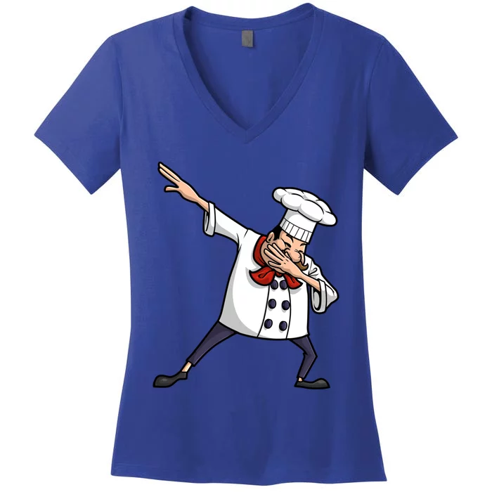 Funny Chef Design Cook Hiphop Dabbing Dance Gift Women's V-Neck T-Shirt