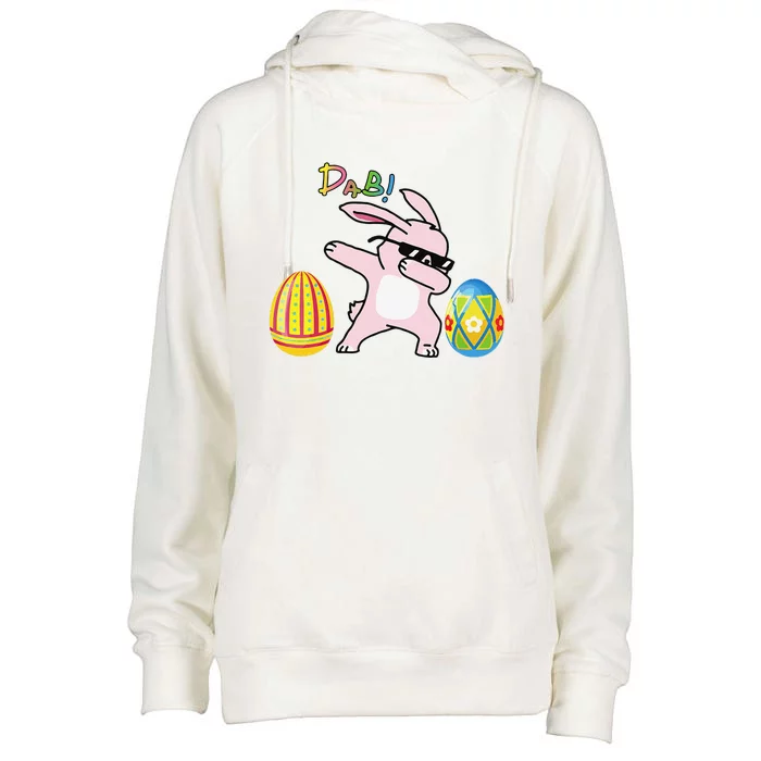 Funny Cool Dabbing Bunny Eggs For Easter Day Womens Funnel Neck Pullover Hood