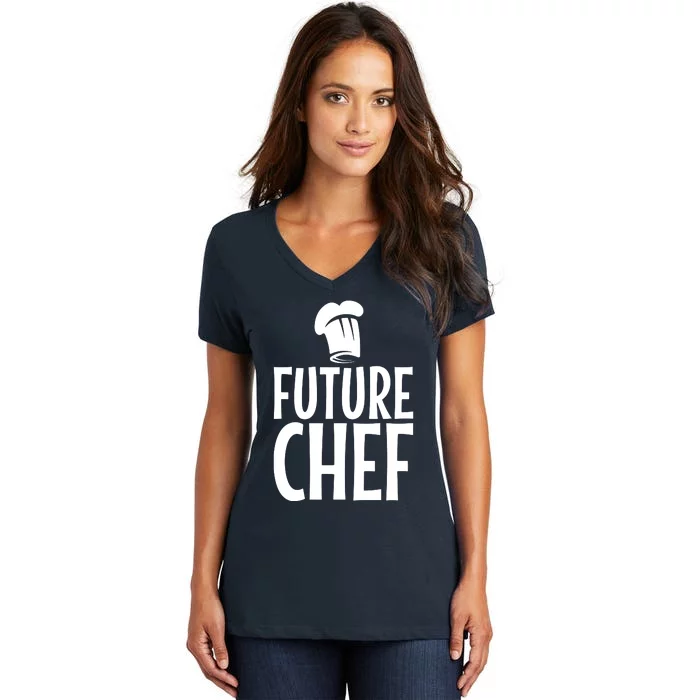 Funny Chef Design For Men Women Culinary Cooking Chef Cook Women's V-Neck T-Shirt