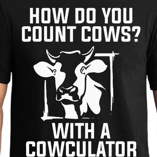 Funny Cow Design Cowculator Play On Words Farming Pun Nerd Pajama Set