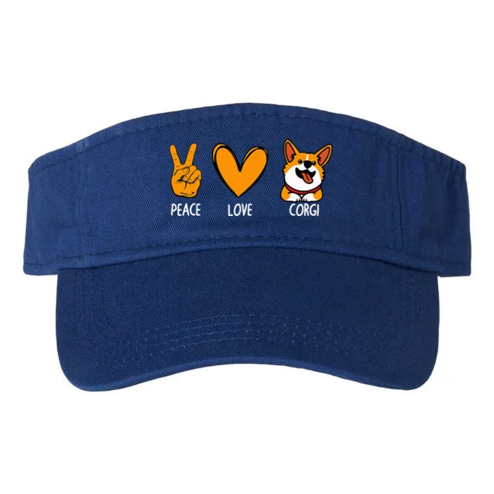 Funny Corgi Design For Puppy Corgi Dog Lover Valucap Bio-Washed Visor