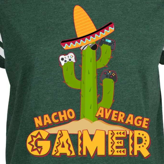 Funny Cinco De Mayo Nacho Average Gamer Cactus Gamer Enza Ladies Jersey Football T-Shirt