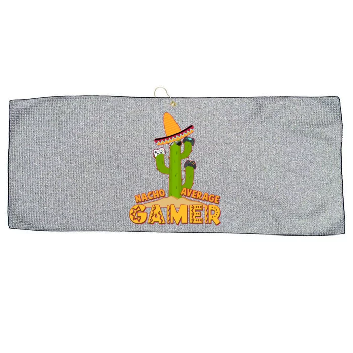 Funny Cinco De Mayo Nacho Average Gamer Cactus Gamer Large Microfiber Waffle Golf Towel