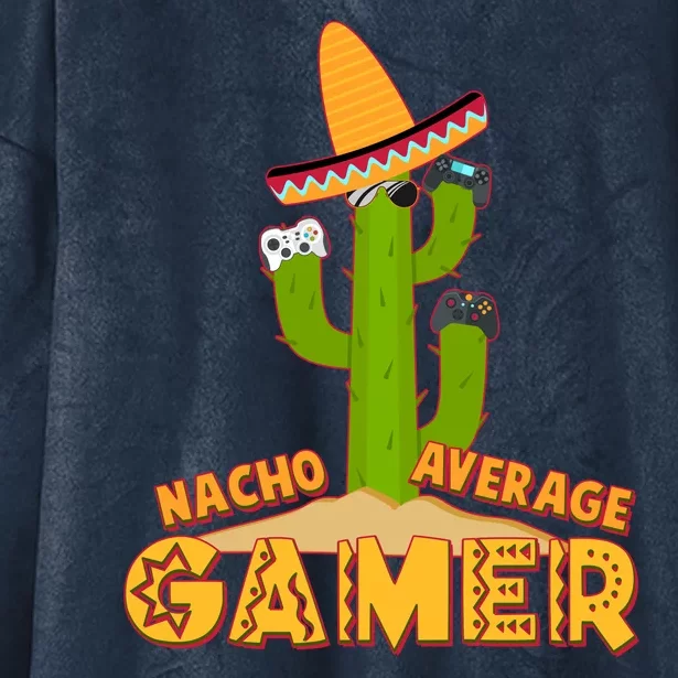 Funny Cinco De Mayo Nacho Average Gamer Cactus Gamer Hooded Wearable Blanket