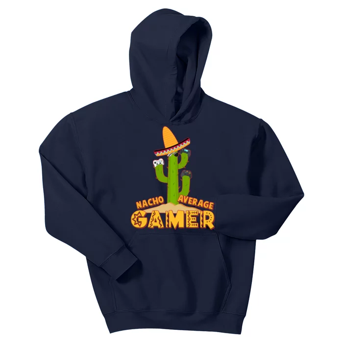 Funny Cinco De Mayo Nacho Average Gamer Cactus Gamer Kids Hoodie