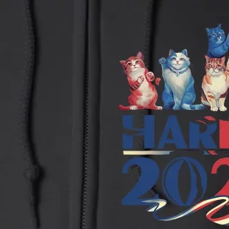 Funny Cat Design Kamala Harris 2024 Childless Cat Lady Full Zip Hoodie