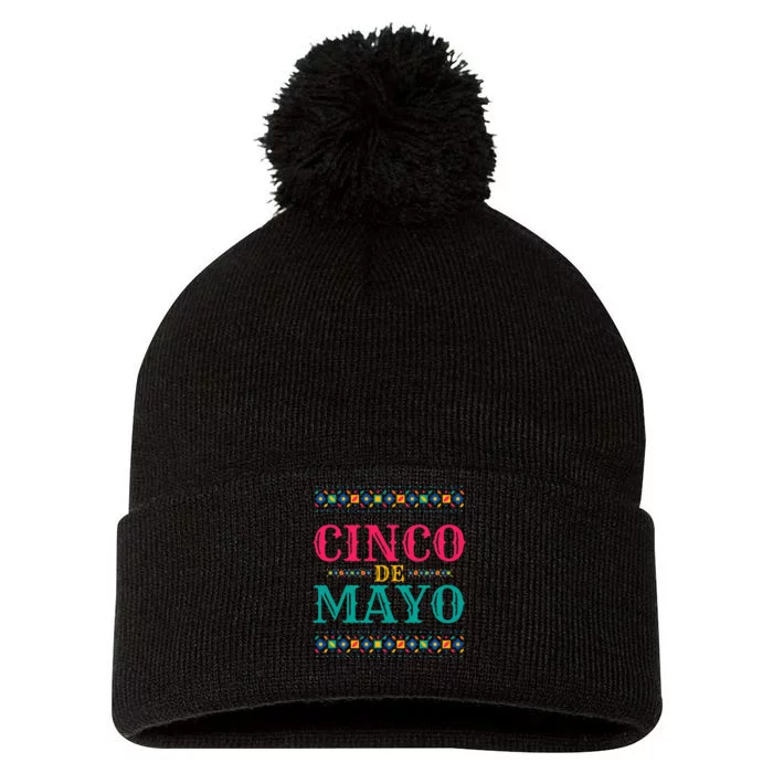 Funny Cinco De Mayo For Mexican Party Pom Pom 12in Knit Beanie