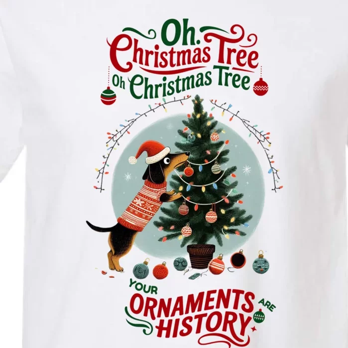 Funny Christmas Dachshund Ornaments And Tree Are History Garment-Dyed Heavyweight T-Shirt