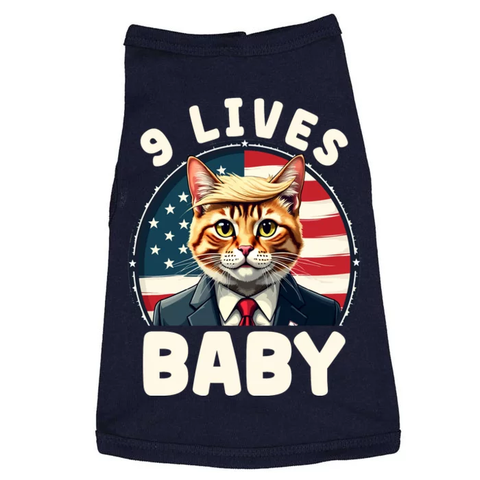 Funny Cat Donald Trump 9 Lives Baby Doggie Tank