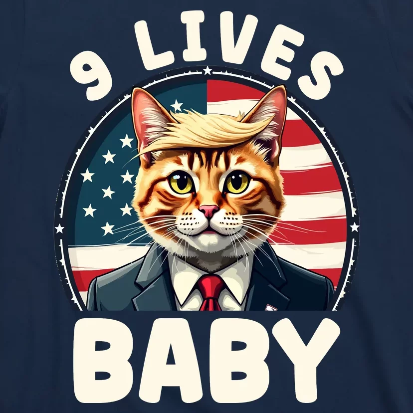 Funny Cat Donald Trump 9 Lives Baby T-Shirt