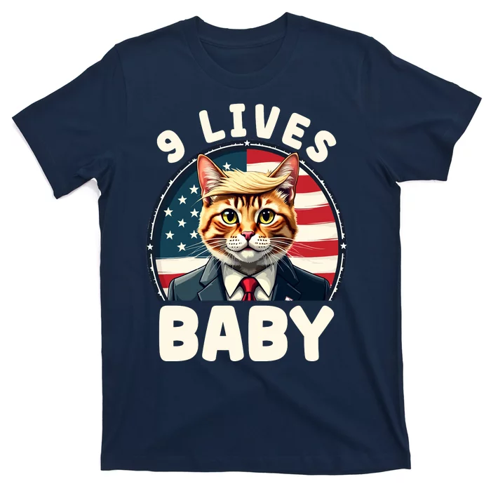 Funny Cat Donald Trump 9 Lives Baby T-Shirt