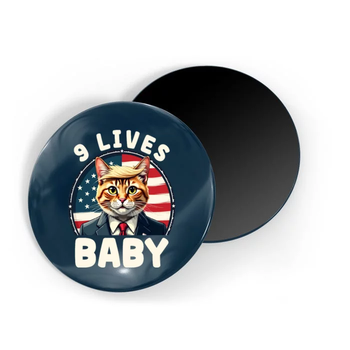 Funny Cat Donald Trump 9 Lives Baby Magnet