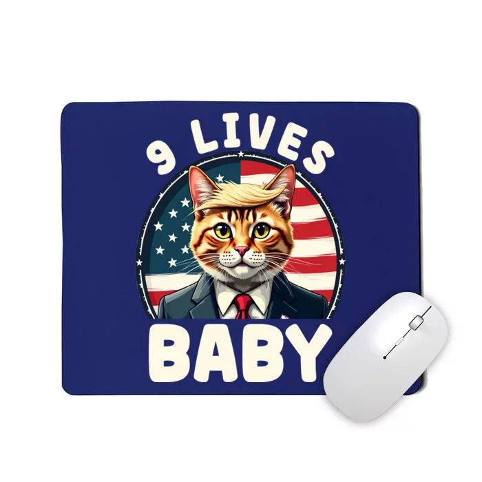 Funny Cat Donald Trump 9 Lives Baby Mousepad