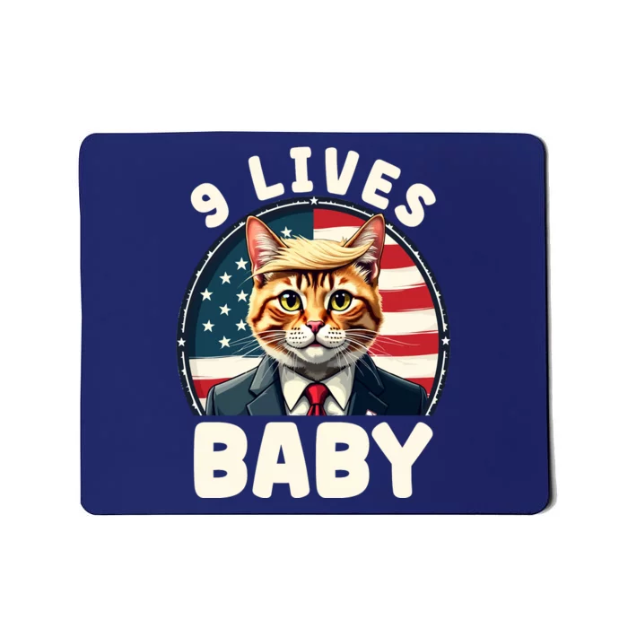 Funny Cat Donald Trump 9 Lives Baby Mousepad