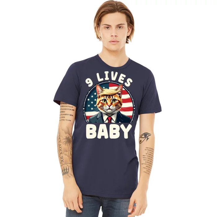 Funny Cat Donald Trump 9 Lives Baby Premium T-Shirt