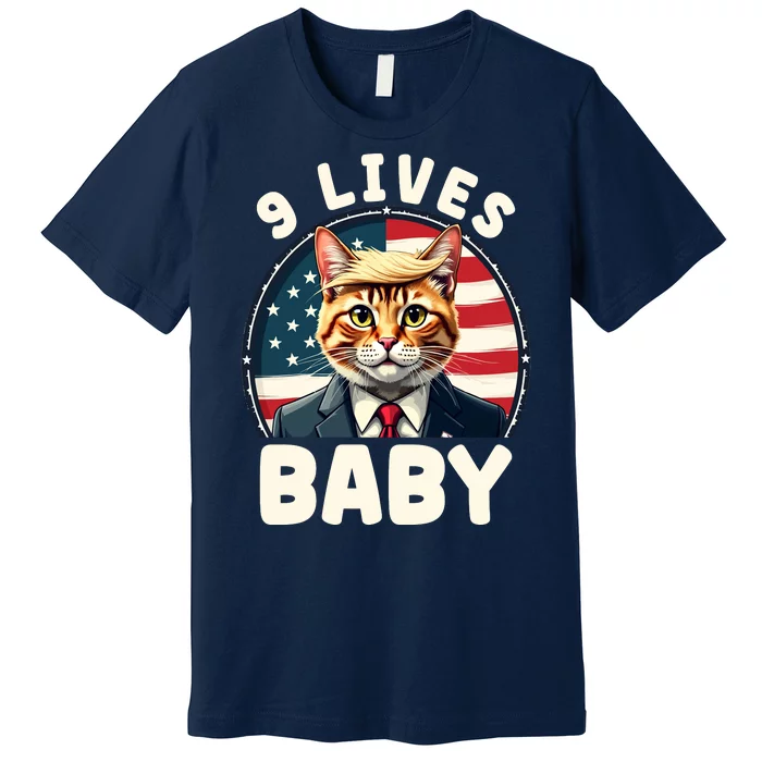 Funny Cat Donald Trump 9 Lives Baby Premium T-Shirt