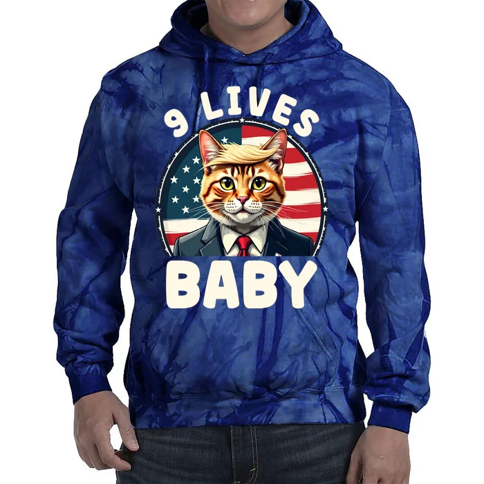 Funny Cat Donald Trump 9 Lives Baby Tie Dye Hoodie