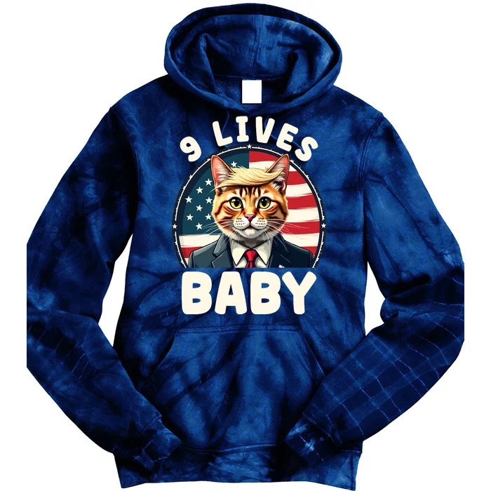 Funny Cat Donald Trump 9 Lives Baby Tie Dye Hoodie