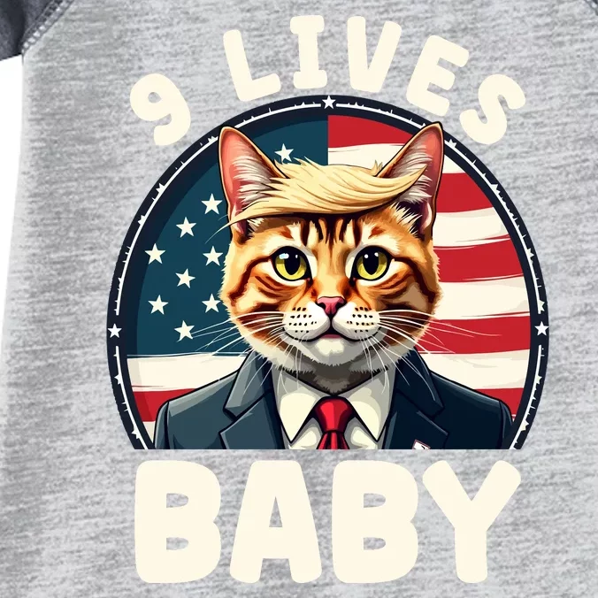 Funny Cat Donald Trump 9 Lives Baby Infant Baby Jersey Bodysuit